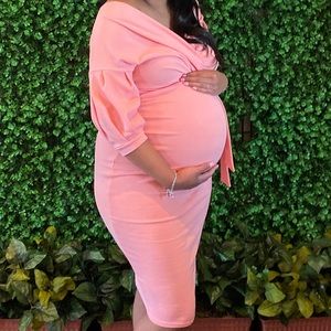 Peach Maternity Dress